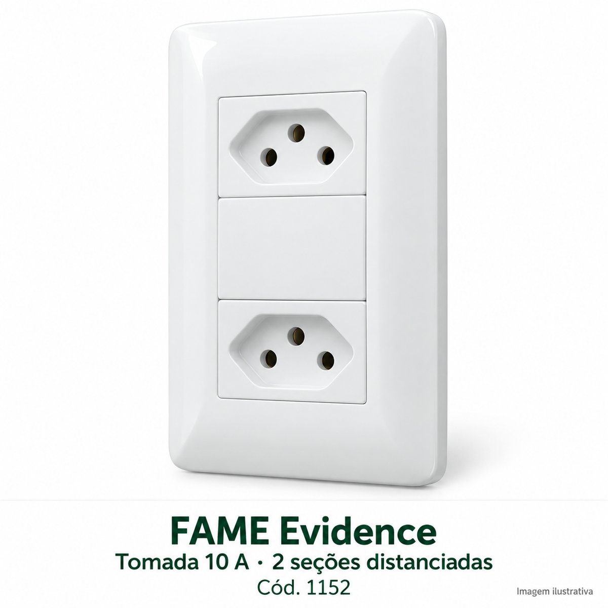 FAME Tomada 2P+T 10A 2 Secoes Distanciad