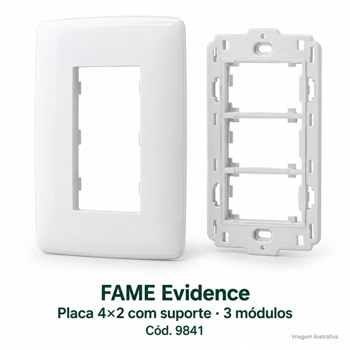 FAME Placa 4X2 com suporte 3 modulos