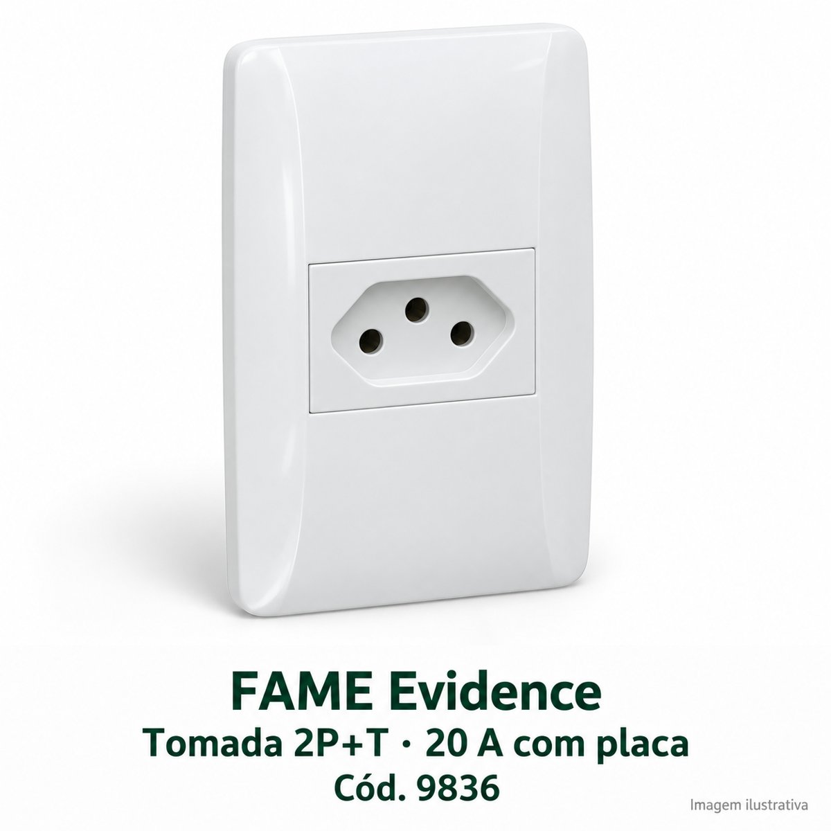 FAME Tomada 2P+T 20A com placa
