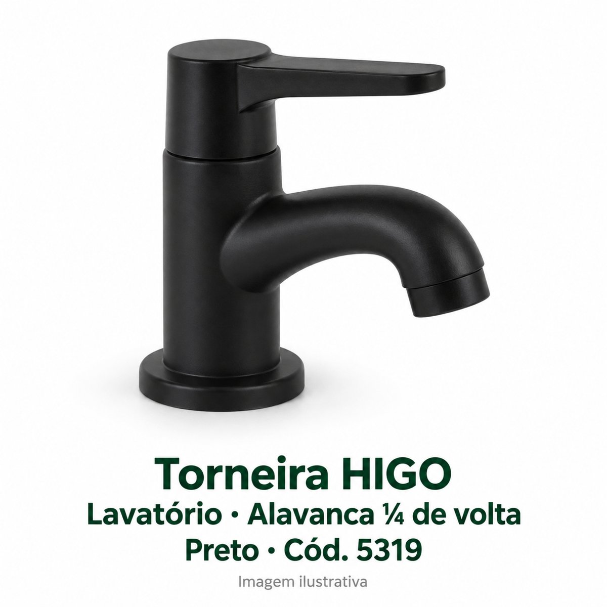 Torneira HIGO lavat. alav. 1/4v Preto