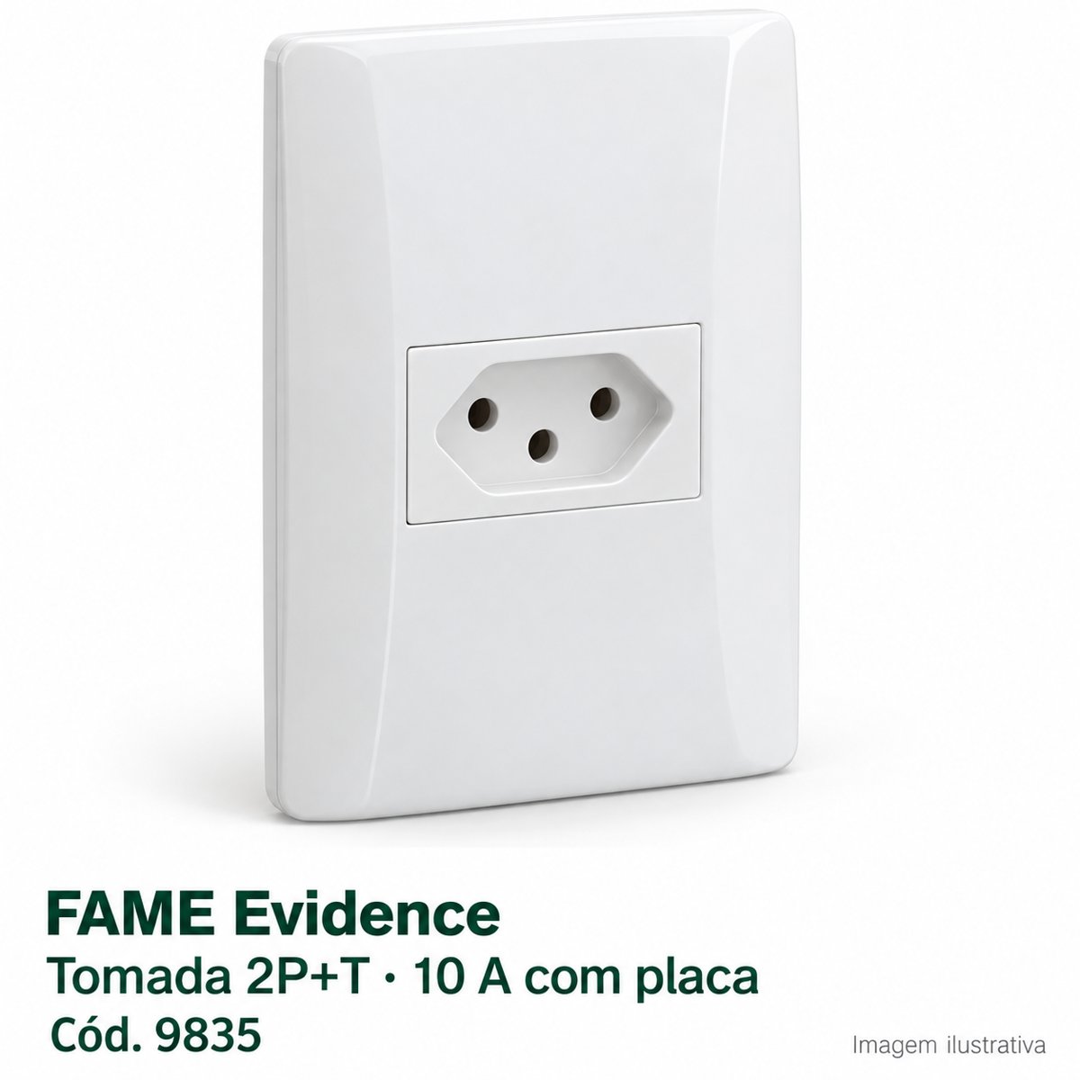 FAME Tomada 2P+T 10A com placa
