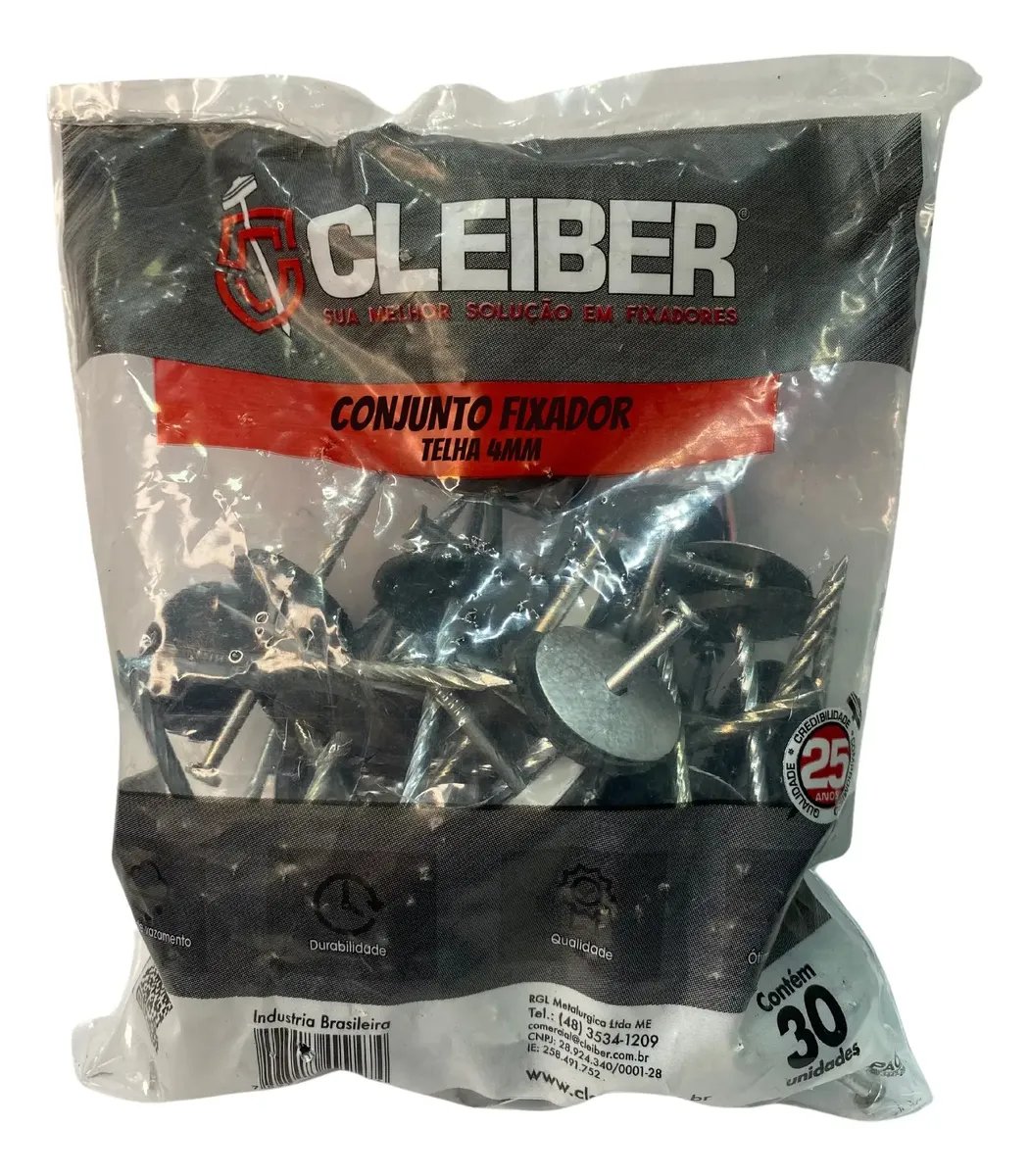 Prego 18 x 30 p/ telha CLEIBER pct. 30un