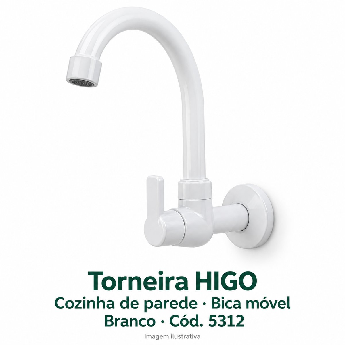 Torneira HIGO cozinha parede BM Branco