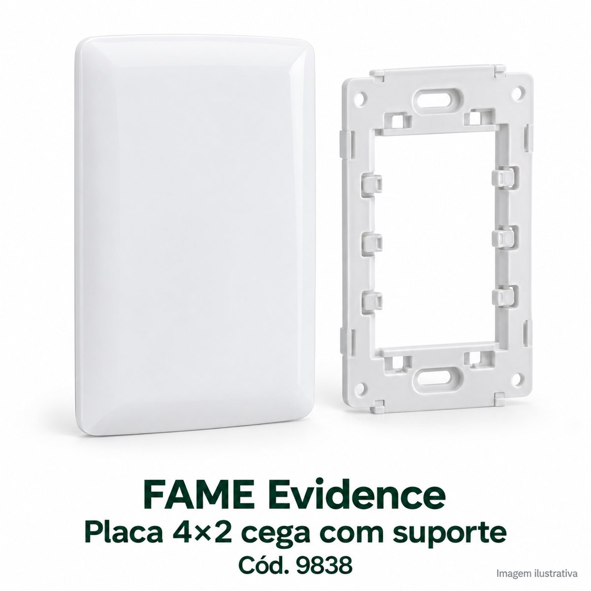 FAME Placa 4X2 com suporte cega