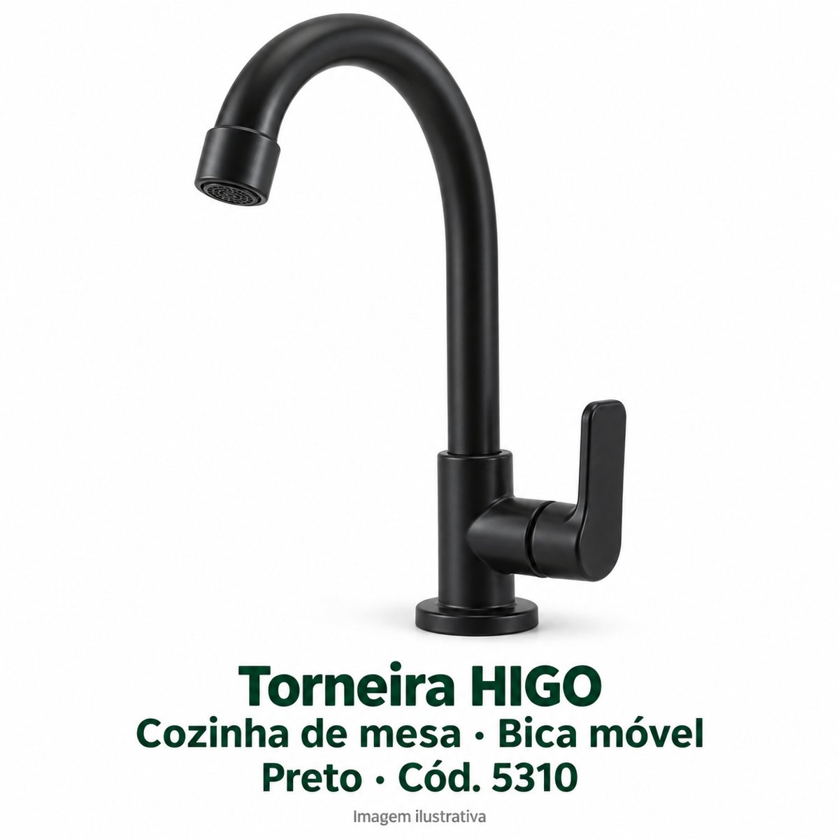 Torneira HIGO cozinha mesa BM Preto