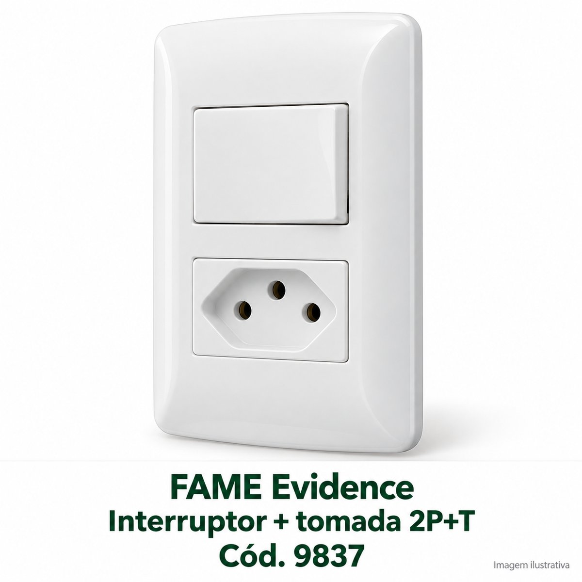 FAME Interruptor simples e Tomada 2P+T