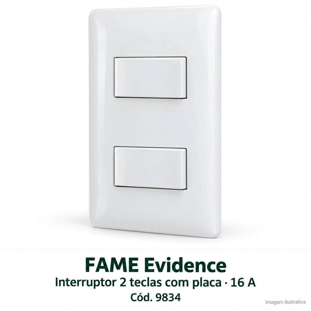 FAME Interruptor 2 teclas com placa 16A