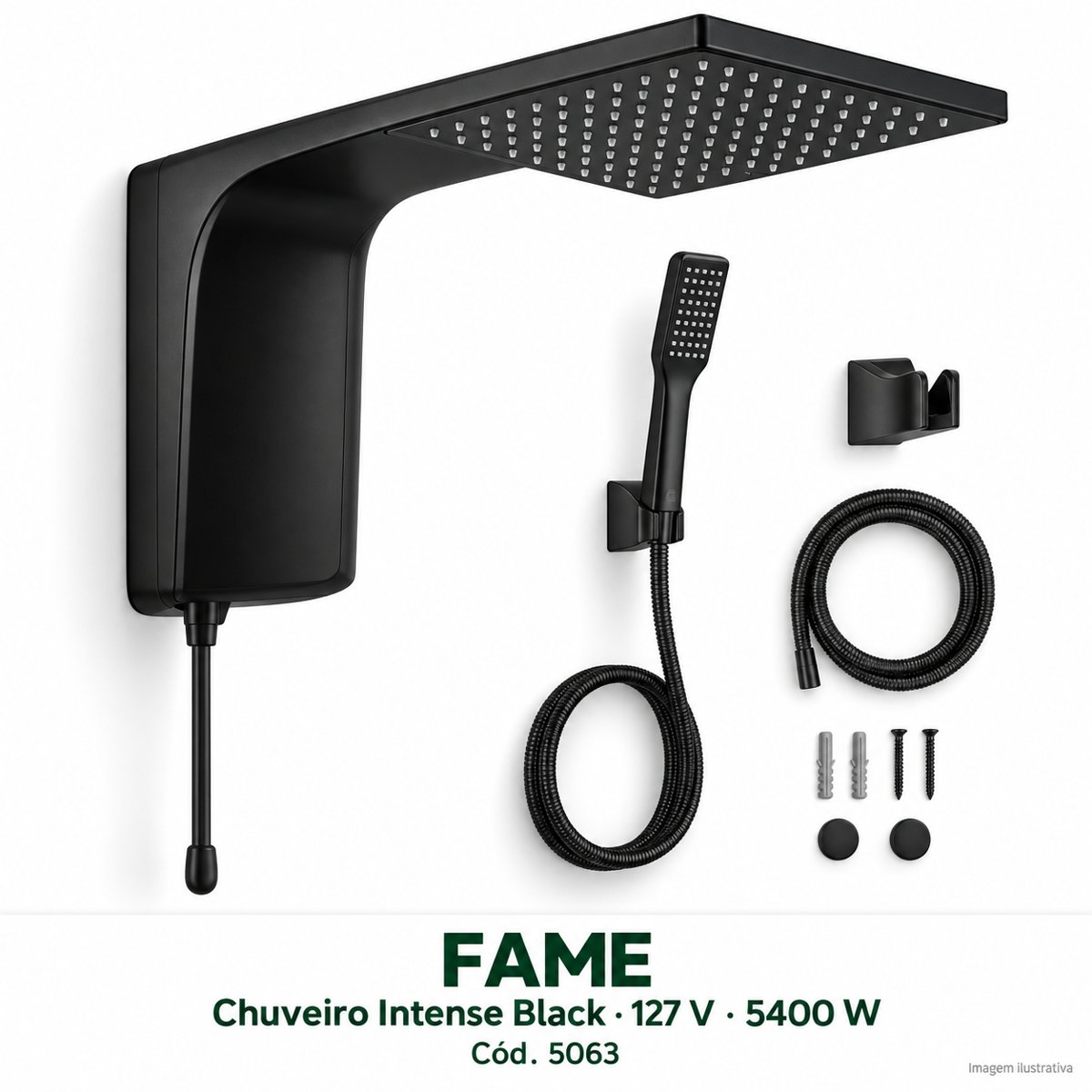 Chuveiro Fame Intense Black 127V 5400W