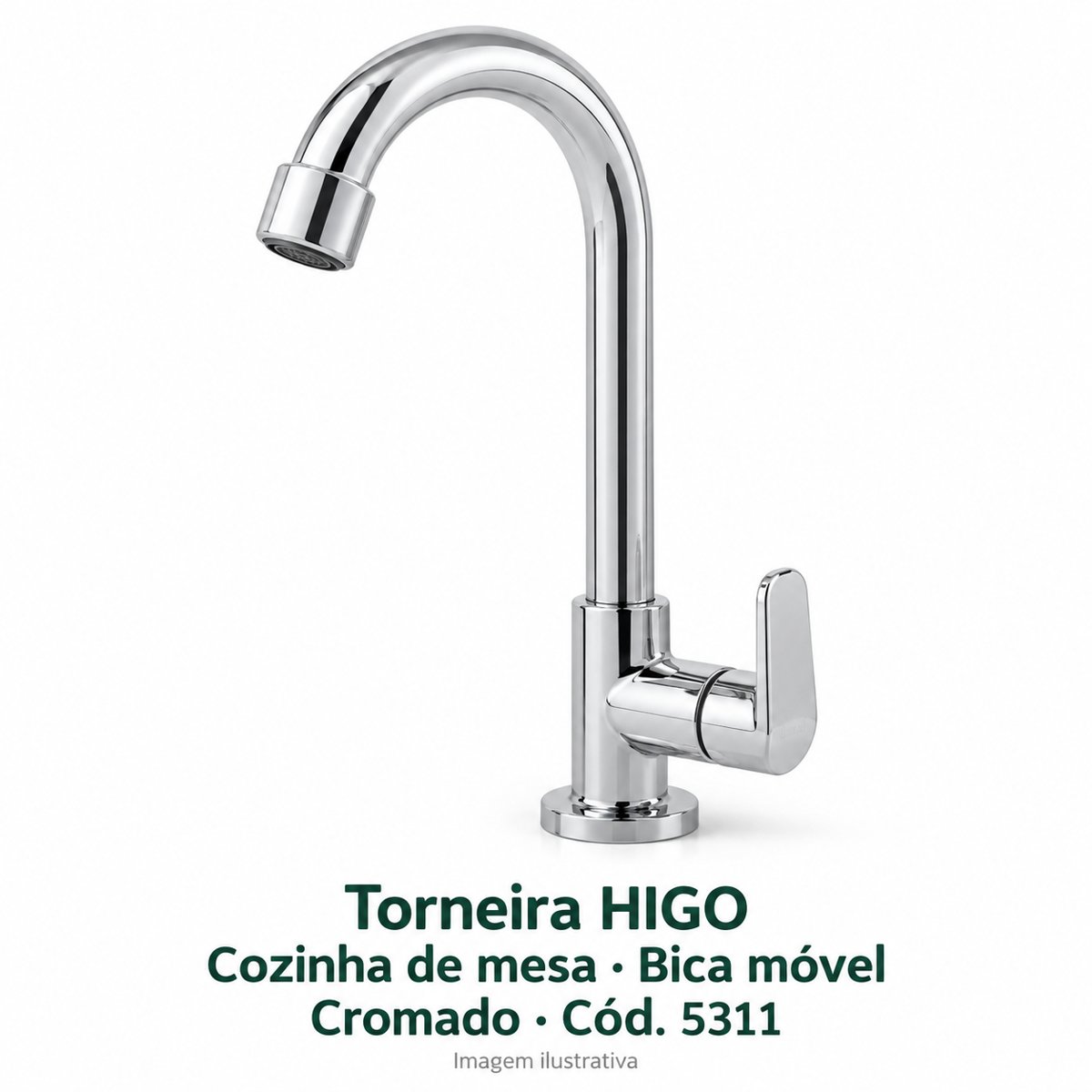 Torneira HIGO cozinha mesa BM Cromado